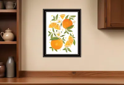 Hivvago Citrus Orange Botanical Black Framed Print Wall Art