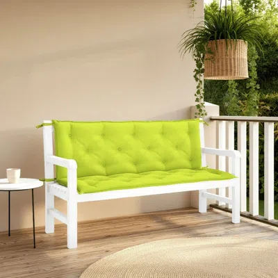 Hivvago Claire 2pc Outdoor Cushion For Bench, Tufted Green Oxford Fabric