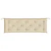 Hivvago Claire Cushion For Bench With Tie Ropes, Beige Tufted Oxford Fabric