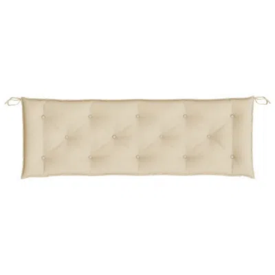 Hivvago Claire Cushion For Bench With Tie Ropes, Beige Tufted Oxford Fabric