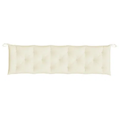 Hivvago Claire Garden Cushion For Bench, Tufted Ivory White Oxford Fabric