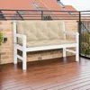 Hivvago Claire Outdoor Cushion For Bench, 47 Inch, Beige Tufted Oxford Fabric In Neutral
