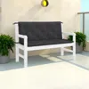 Hivvago Claire Outdoor Cushion For Bench, 47 Inch, Black Tufted Oxford Fabric In Black