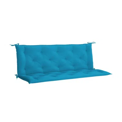 Hivvago Claire Outdoor Cushion For Bench, 59 Inch Button Tufted Blue Fabric