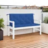 Hivvago Claire Outdoor Cushion For Bench, Button Tufted Blue Fabric, 47 Inch In Blue