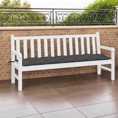 Hivvago Claire Outdoor Cushion For Bench, Gray Button Tufted Fabric, 71 Inch