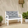 Hivvago Claire Outdoor Cushion For Bench Set Of 2, 39in Gray Tufted Oxford