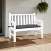 Hivvago Claire Outdoor Cushion For Bench, Tufted Black Oxford Fabric, 39 Inch In White
