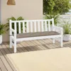 Hivvago Claire Outdoor Cushion For Bench, Tufted Taupe Oxford Fabric, 59 Inch In White