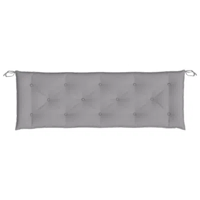 Hivvago Claire Outdoor Cushion For Bench W Tie Ropes, 59in Gray Tufted Oxford