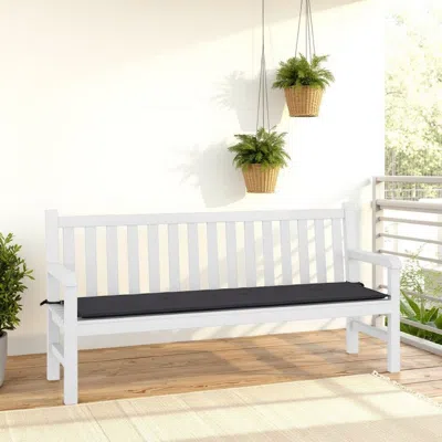 Hivvago Claire Outdoor Cushion For Bench With Tie Ropes, Gray Oxford Fabric In White
