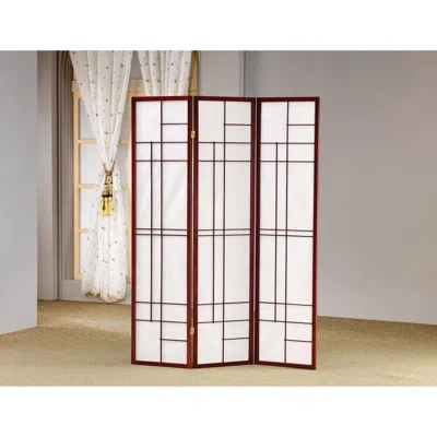 Hivvago Classic 3 Panel Wooden Folding Screen, Brown