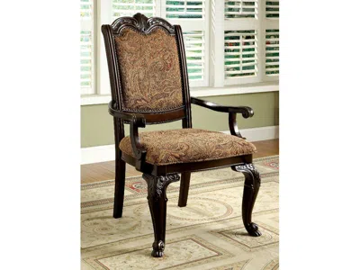 Hivvago Classic Style Transitional Arm Chair, Cherry Brown