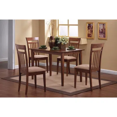 Hivvago Classy 5 Piece Wooden Dining Table Set, Brown