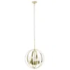 Hivvago Gold And Clear Sphere Three Light Iron Ceiling Light With Clear Shades In White