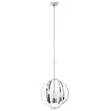 Hivvago Nickel And Clear Sphere Three Light Iron Ceiling Light With Nickel And Clear Shades In Silver