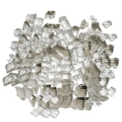Hivvago Clear Round Reflective Fire Pit Glass In Neutral