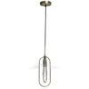 Hivvago Antiqued Brass And Clear Simple Iron Ceiling Light With Clear Shades In Brown