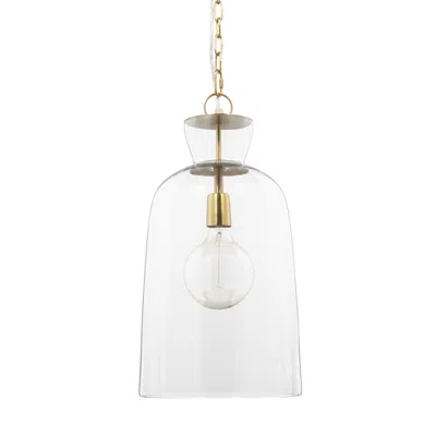 Hivvago Clear Single Glass Dimmable Ceiling Light With Clear Shades In White