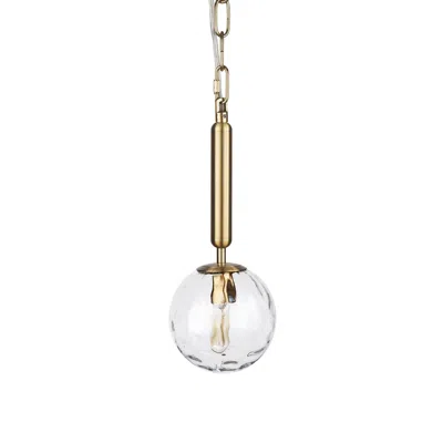 Hivvago Clear Single Metal Dimmable Ceiling Light With Clear Shades In Gold