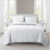 Hivvago Coastal Beach Seashells Starfish Sea Horse White 3-piece Quilt Set In White