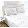 Hivvago Coastal Beach Starfish White Navy Red 100-percent Cotton Sheet Set In White