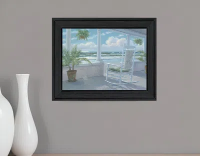 Hivvago Coastal Porch Black Framed Print Wall Art