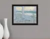 Hivvago Coastal Porch Black Framed Print Wall Art In Blue