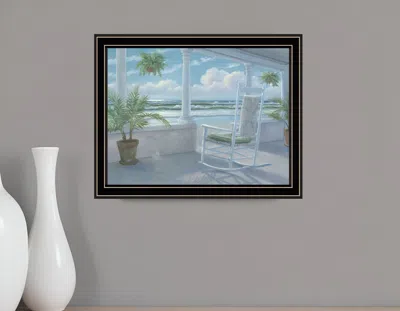 Hivvago Coastal Porch Black Framed Print Wall Art In Multi