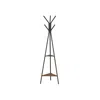 Hivvago Coat Hanger Stand, Hall Tree With 2 Shelves In Brown