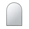 Hivvago Cod 36 Inch Wall Mounted Mirror, Wide Arched Design Black Metal Frame In Black