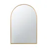Hivvago Cod 36 Inch Wall Mounted Mirror, Wide Arched Design Gold Metal Frame In Gold