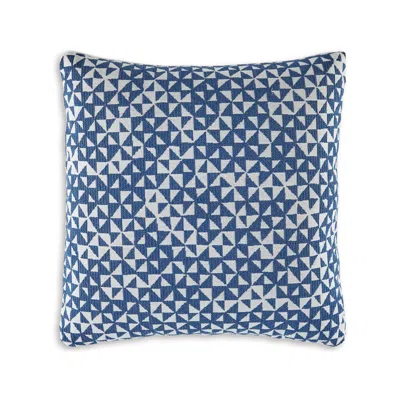 Hivvago Coel 18 Inch Accent Pillow Set Of 4, Indoor Outdoor Woven Geometric, Blue