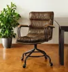 Hivvago Coffee And Dark Brown Swivel Leather Rolling Executive Office Chair In Brown
