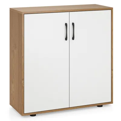 Hivvago Coffee Bar Cabinet With 5-position Adjustable Shelf For Living Room Dining Room-natural