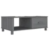 Hivvago Coffee Table, 39 Inch, Rectangular Top, Solid Pine Wood, Dark Gray In Gray