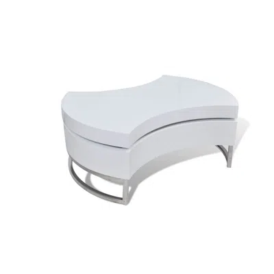Hivvago Coffee Table, Contemporary Rotating Storage Design, 32 Inch White