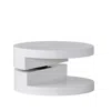 Hivvago Coffee Table, Open Shelf, Rotating 24 Inch Modern Round White Top