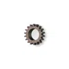 Hivvago Cog 17" Round Natural Wood Frame Wall Mirror In Brown