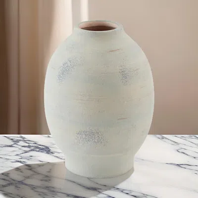 Hivvago Col Home Decor Flower Vase, Traditional Urn Shape, Sage Green Ceramic In Neutral