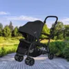 Hivvago Collapsible Double Sit And Stand Stroller With Adjustable Handlebar
