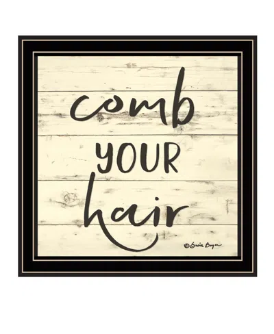 Hivvago Comb Your Hair Black Framed Print Bathroom Wall Art In Neutral