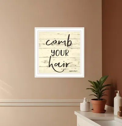 Hivvago Comb Your Hair White Framed Print Bathroom Wall Art