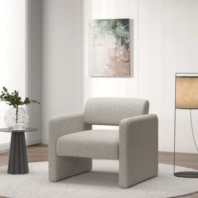 Hivvago Comfortable Beige Stripe Single Sofa Chair With Armrests