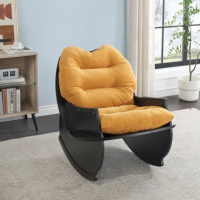 Hivvago Comfortable Yellow Balcony Rocking Chair