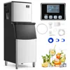 Hivvago Commercial Ice Maker Machine 418 Lbs/24h With 200 Lbs Storage Bin-silver