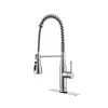 Hivvago Commercial Single Handle Pull Down Sprayer Spring Kitchen Sink Faucet In Silver