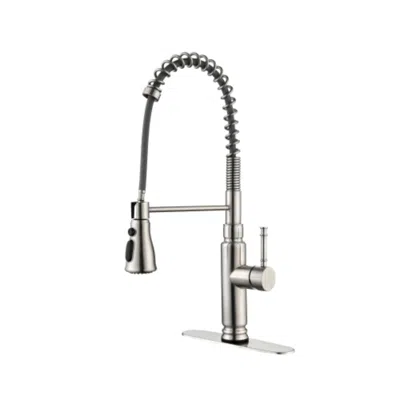 Hivvago Commercial Single Handle Pull Down Sprayer Spring Kitchen Sink Faucet In Silver