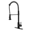Hivvago Commercial Spring Kitchen Faucets In Matte Black With Pull-out Sprayer In Black