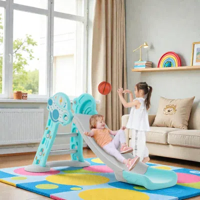 Hivvago Compact 3-function Slide Play System With Hoop And Small Ball In Blue
